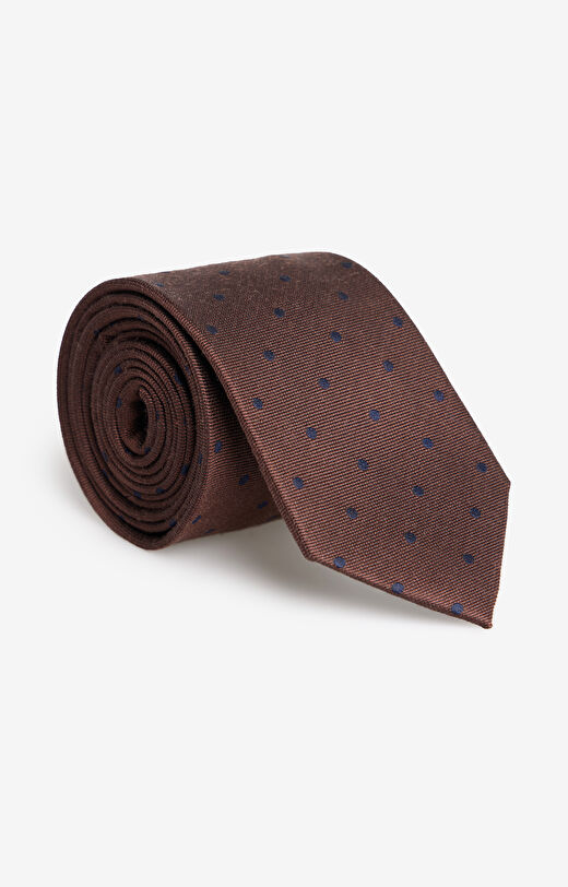 Krawat w kropki z wełny i jedwabiu