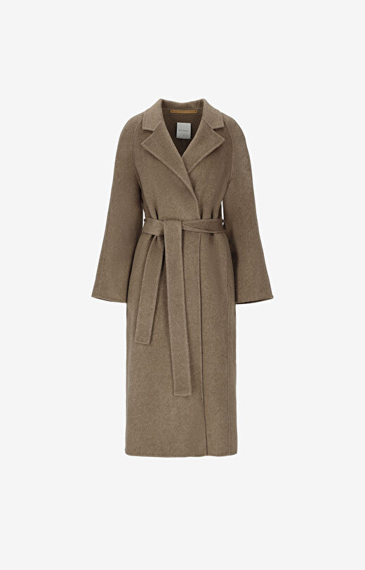 Kopertowy płaszcz z paskiem