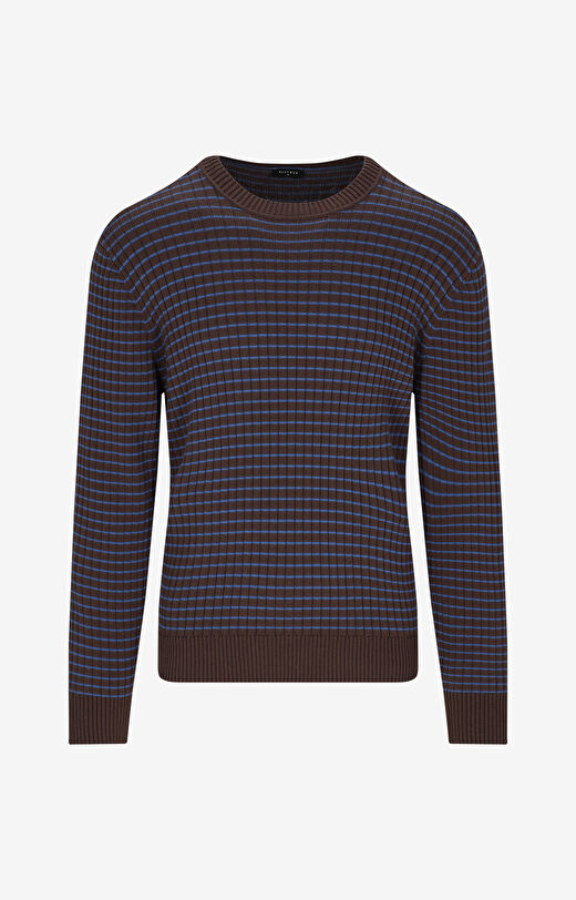 Prążkowany sweter round neck