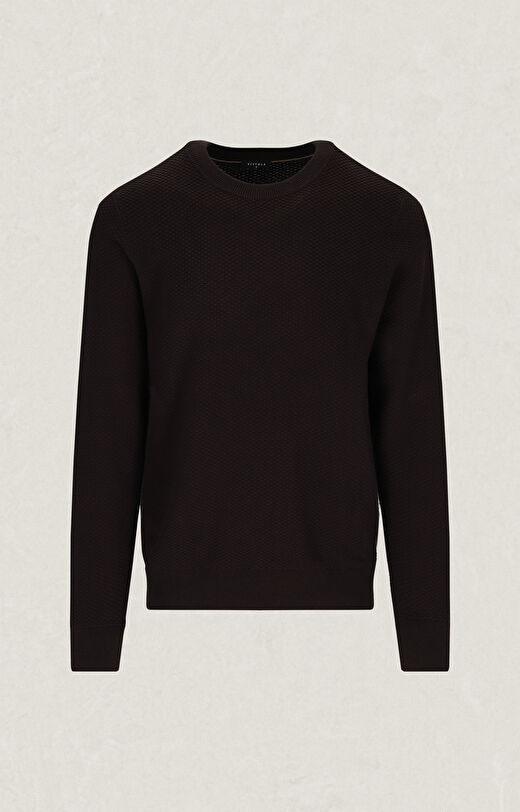 Strukturalny sweter round neck