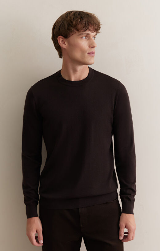 Gładki sweter round neck