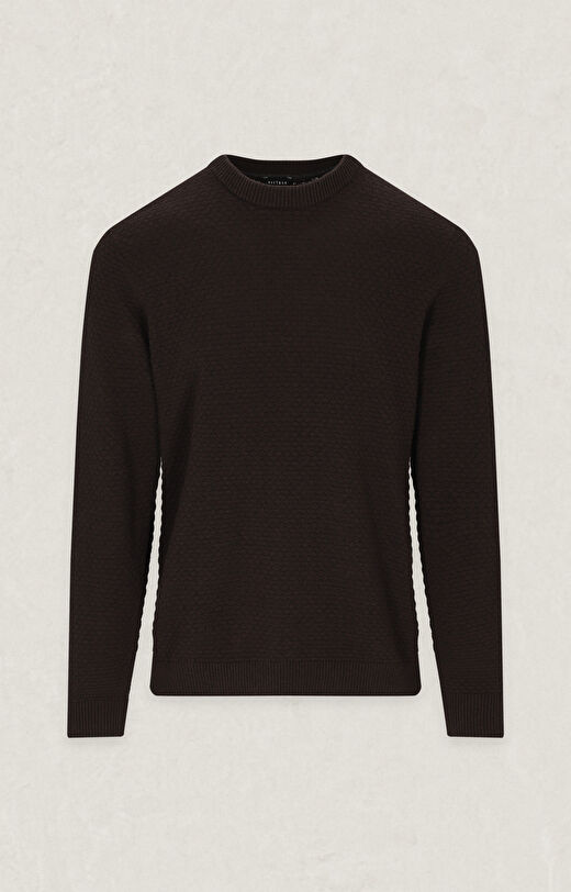 Geometryczny sweter round neck