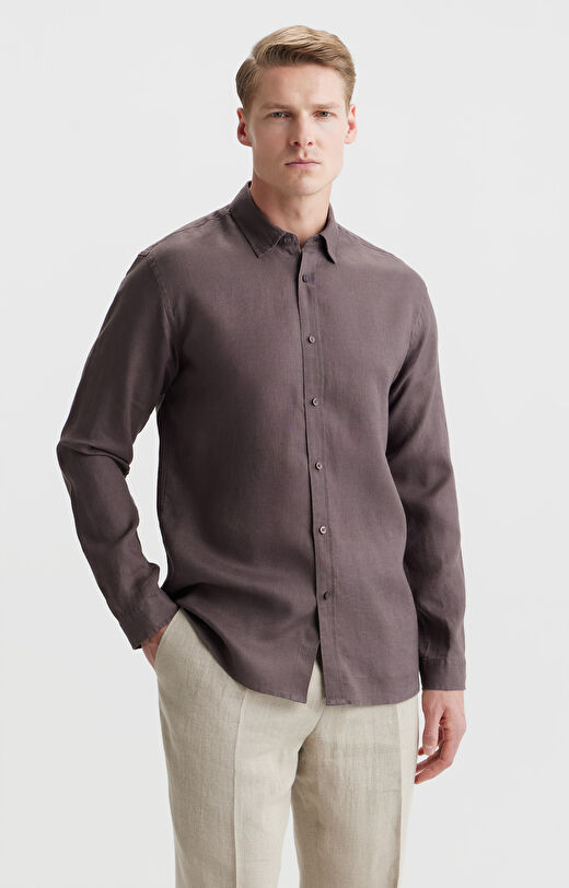 Koszula lniana slim fit