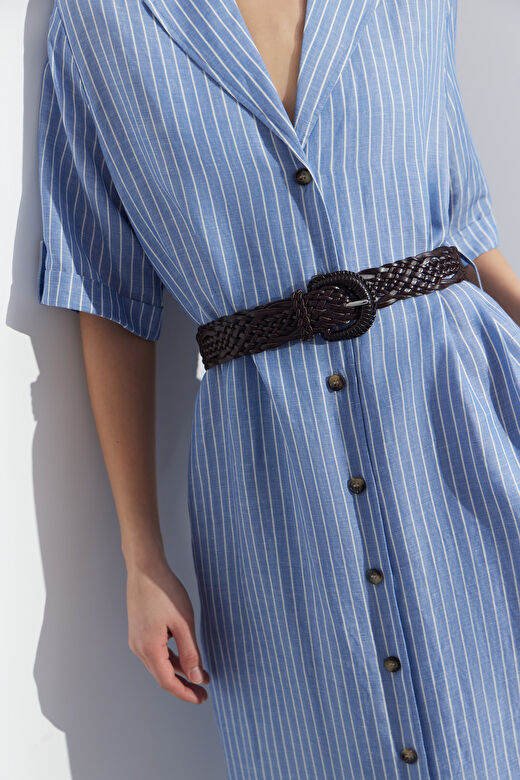 Skórzany pasek z plecionki