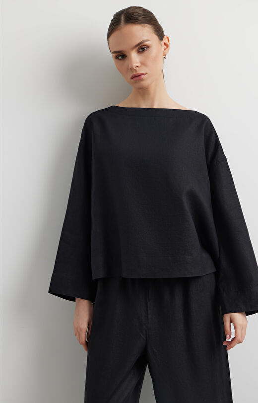 Lniana bluzka regular