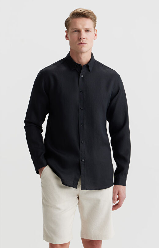 Koszula lniana slim fit