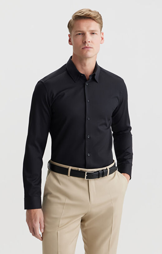 Koszula slim fit w mikrowzór