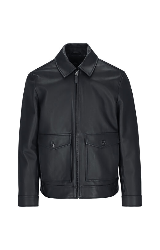 Skórzana kurtka typu harrington