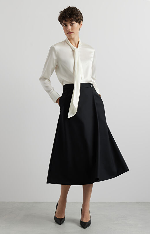 Kopertowa spódnica z wełną