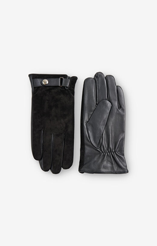 Skórzane rękawiczki w mikrowzór