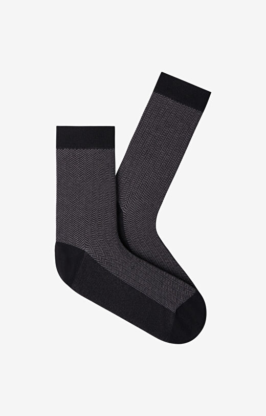 Długie skarpety w jodełkę