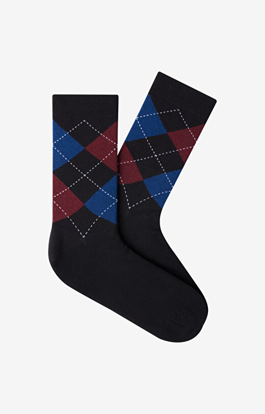 Długie skarpety w geometryczny wzór