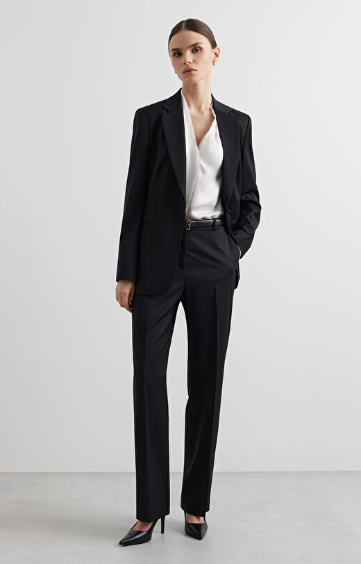 Wełniane spodnie slim do garnituru - Mix&Match