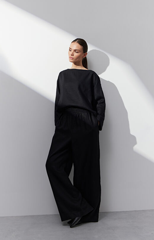 Lniane spodnie regular