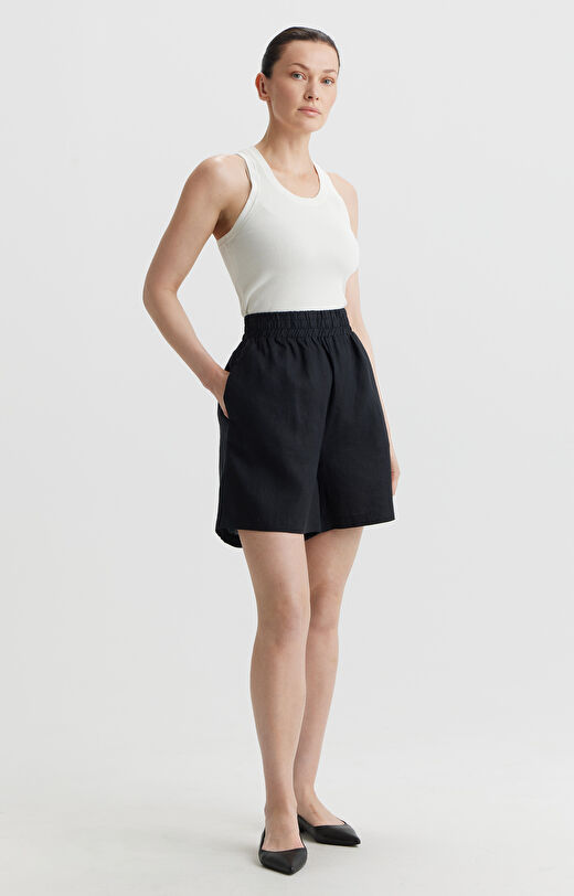 Lniane szorty relaxed fit