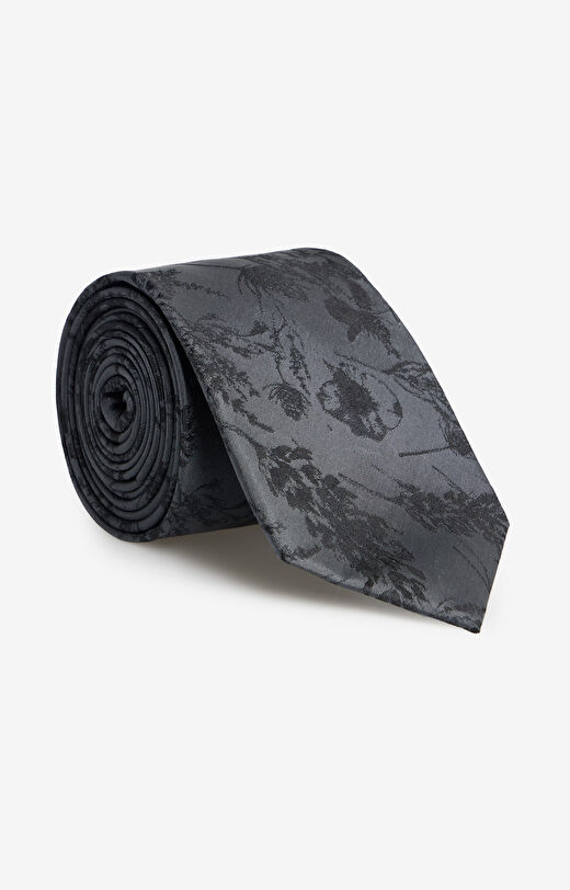 Jedwabny krawat w kwiatowy wzór