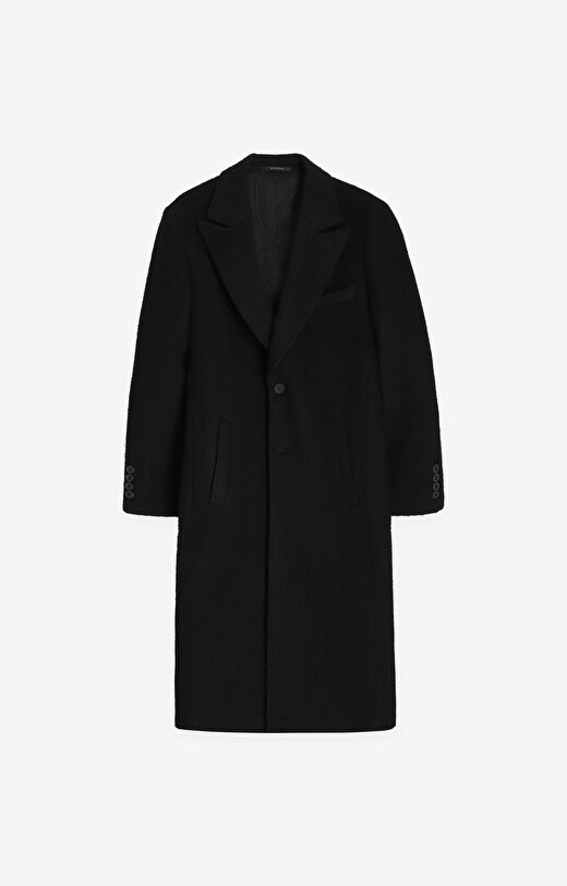 Klasyczny płaszcz regular fit z wełną