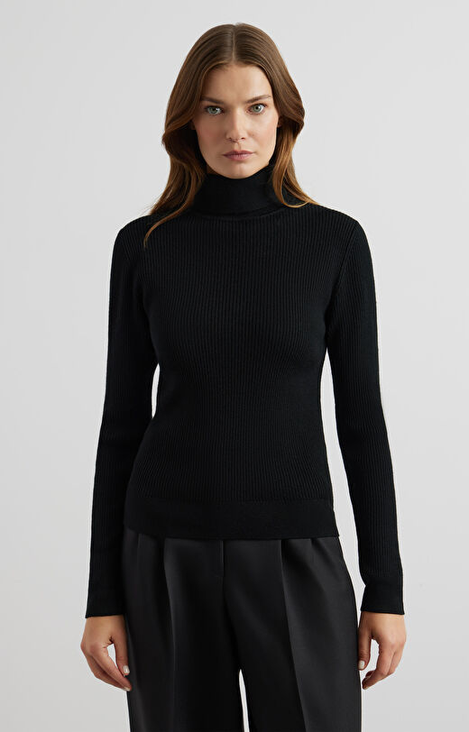 Golf z prążkowanej dzianiny