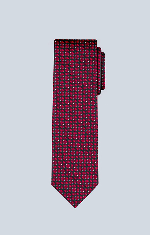 Jedwabny krawat z geometrycznym wzorem