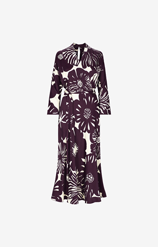 Wzorzysta sukienka midi