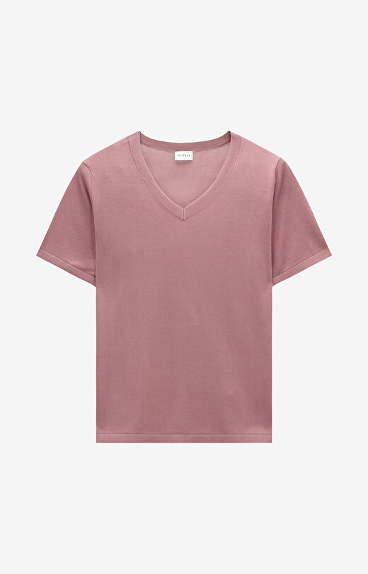 Swetrowy t-shirt v-neck