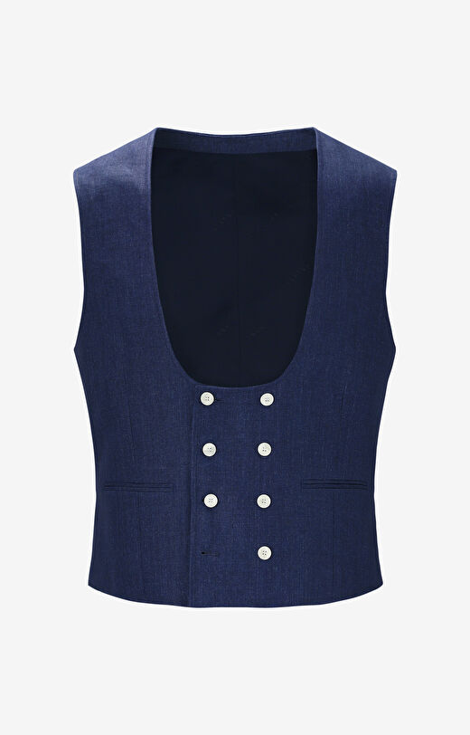 Kamizelka lniana super slim do garnituru - Mix&Match