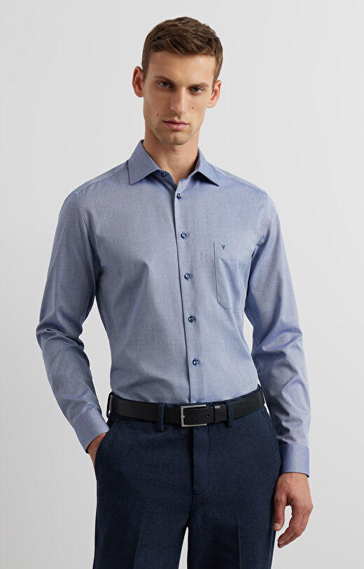 Koszula slim w mikrowzór