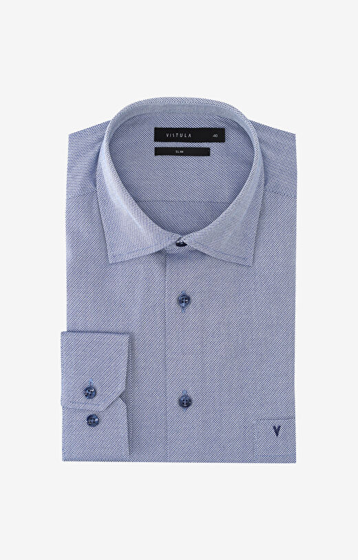 Koszula slim w mikrowzór