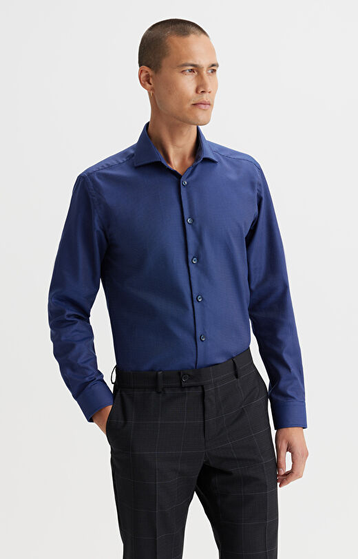 Bawełniana koszula slim fit w mikrowzór