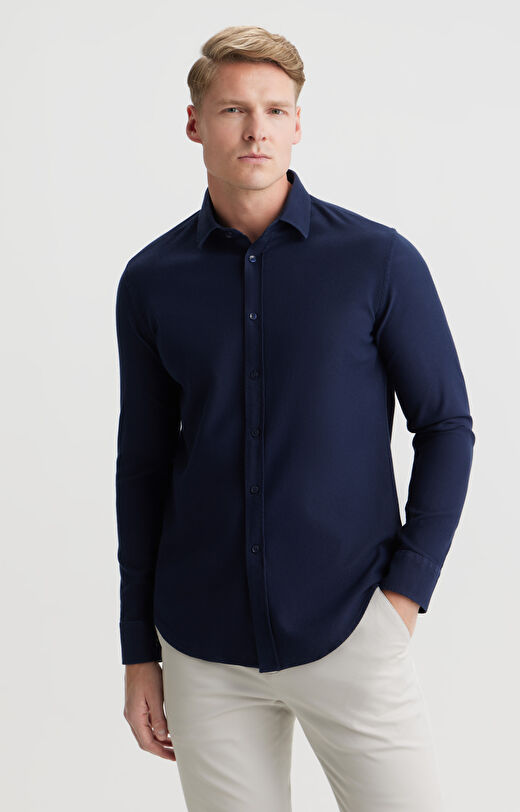 Koszula slim fit w mikrowzór