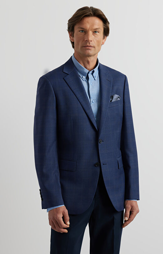 Marynarka slim w delikatną kratę