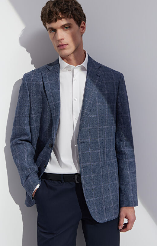 Marynarka slim w kratę