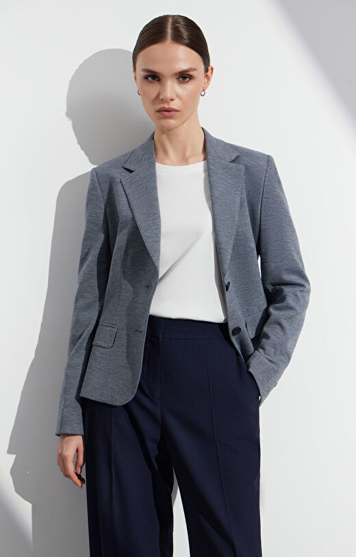 Marynarka slim z melanżowej tkaniny