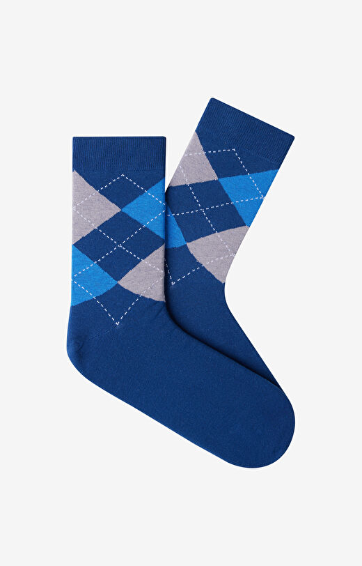 Długie skarpety w geometryczny wzór
