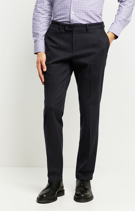 Eleganckie spodnie bawełniane w delikatny diagonal