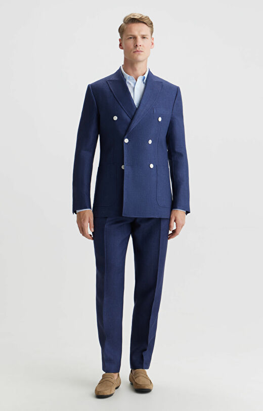 Spodnie lniane regular fit do garnituru - Mix&Match