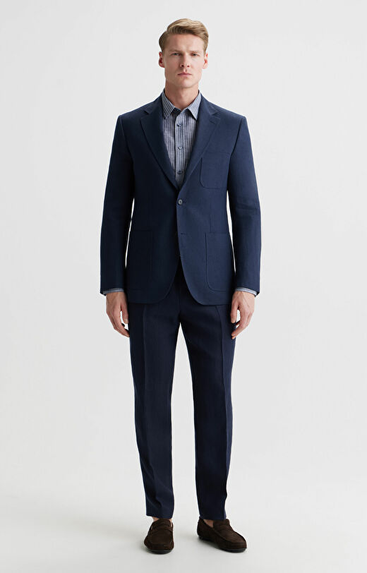 Spodnie lniane super slim do garnituru - Mix&Match