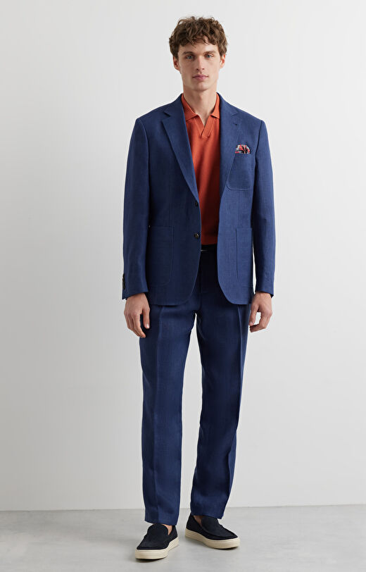 Lniane spodnie super slim do garnituru - Mix&Match