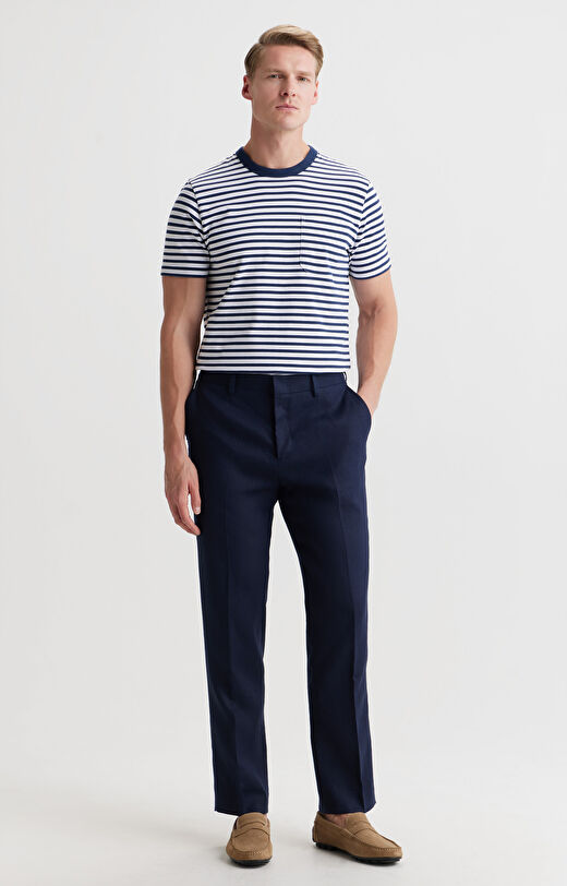 Chinosy lniane regular fit