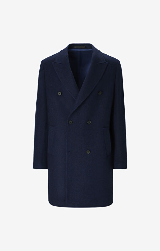 Dwurzędowy płaszcz w jodełkę