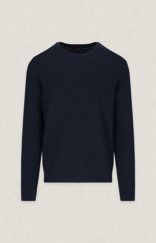 Strukturalny sweter round neck