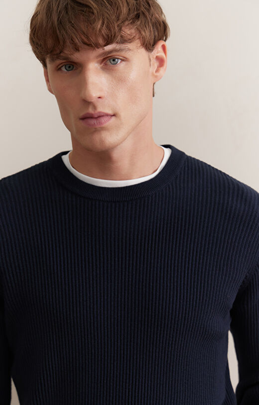Sweter round neck w prążek