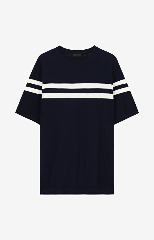 T-shirt swetrowy w paski