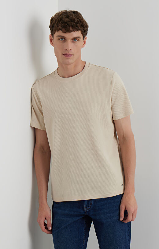 Jasnobeżowy t-shirt VISTULA