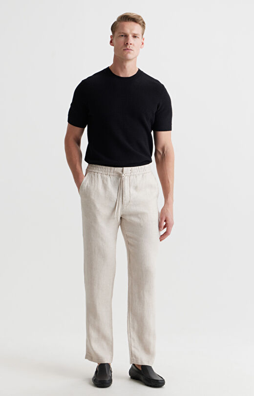 Spodnie lniane regular fit