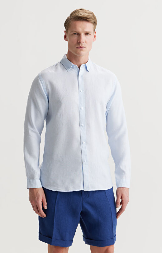 Koszula lniana slim fit