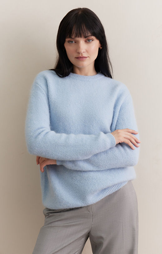 Moherowy sweter round neck