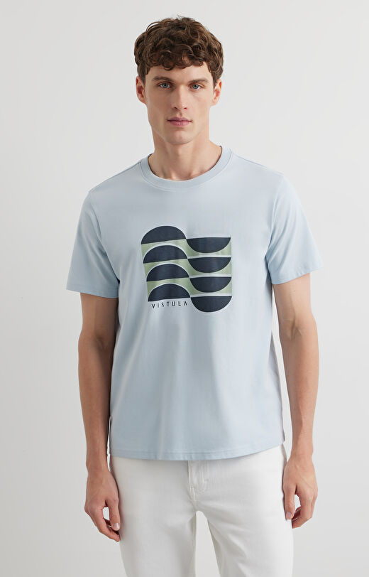 Jasnoniebieski t-shirt VISTULA