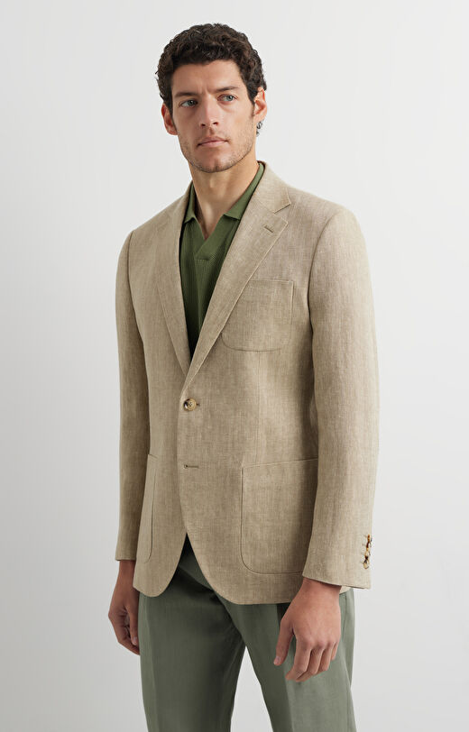 Lniana marynarka super slim