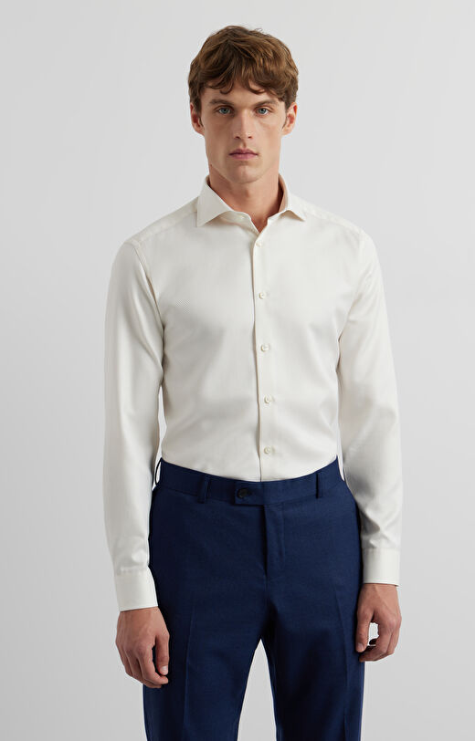 Koszula slim w geometryczny mikrowzór